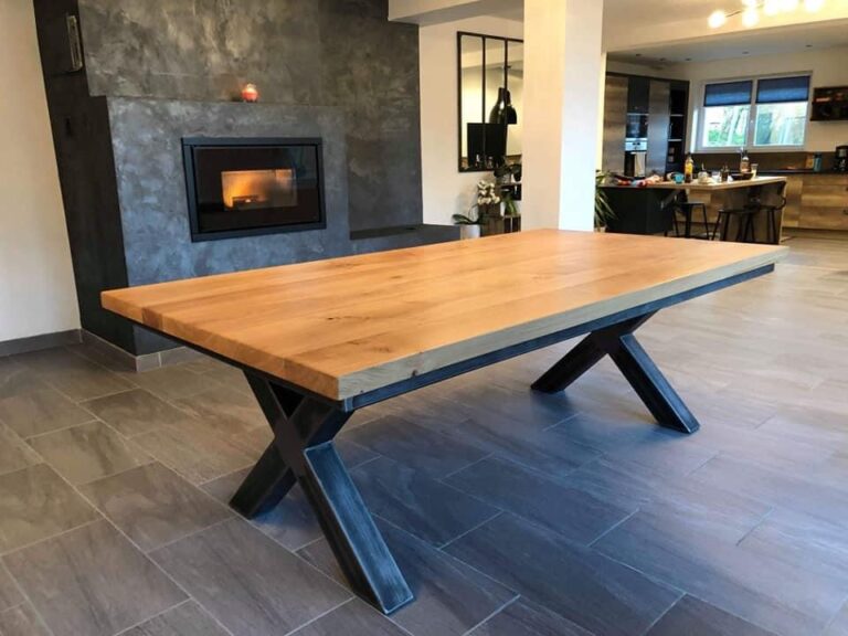 table bois acier